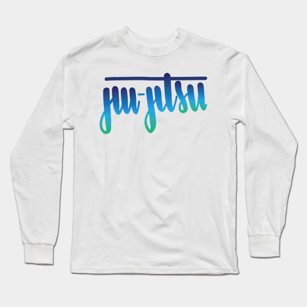 Jiu-Jitsu Handlettered Ombre Long Sleeve T-Shirt by Kyle O'Briant